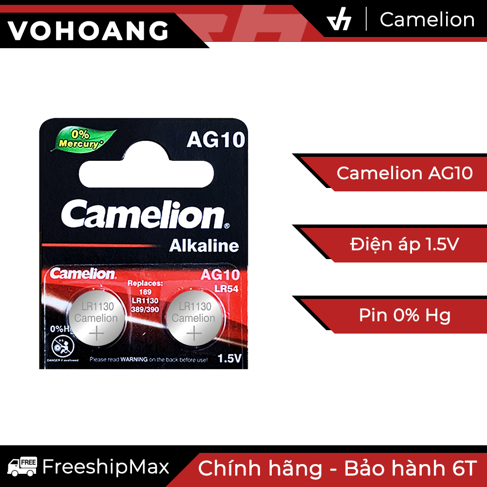 2 pin Camelion Alkaline AG10 - Pin gắn máy tính, đồng hồ, đồ chơi, ...