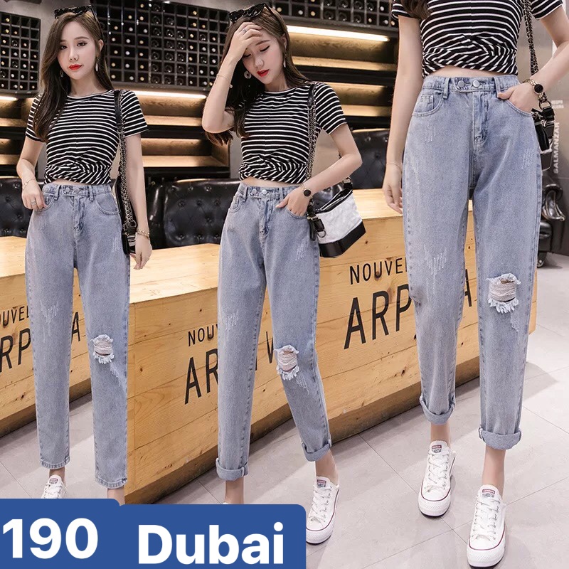 QUẦN JEAN BAGGY NỮ CHẤT BÒ XANH LƯNG THUN CẠP CHUN THU HÈ LƯNG CAO NÂNG MÔNG NHẬT BẢN JP-190 JAPAN FASHION
