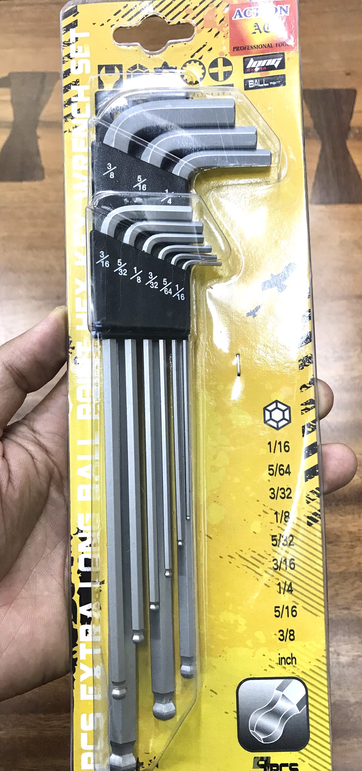 Bộ lục giác 9PCS hệ inch ACTION