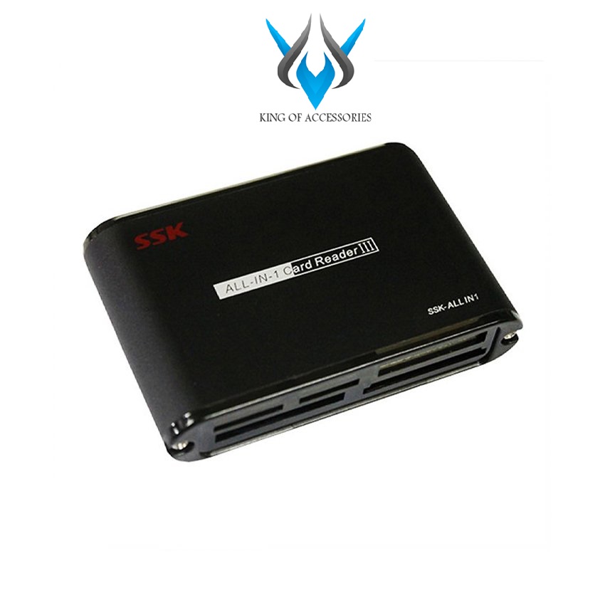 Đầu đọc thẻ nhớ đa năng SSK SCRM025 USB 2.0 All In 1 Card Reader III (Đen) - Nhất Tín Computer