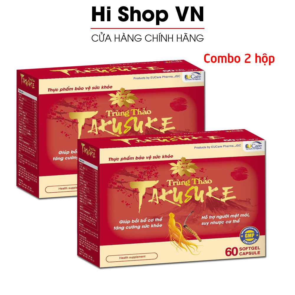 Combo 2 hộp  Đông Trùng Hạ Thảo Takusuke bổ sung vitamin khoáng chất bồi bổ cơ thể - Hộp 60 viên