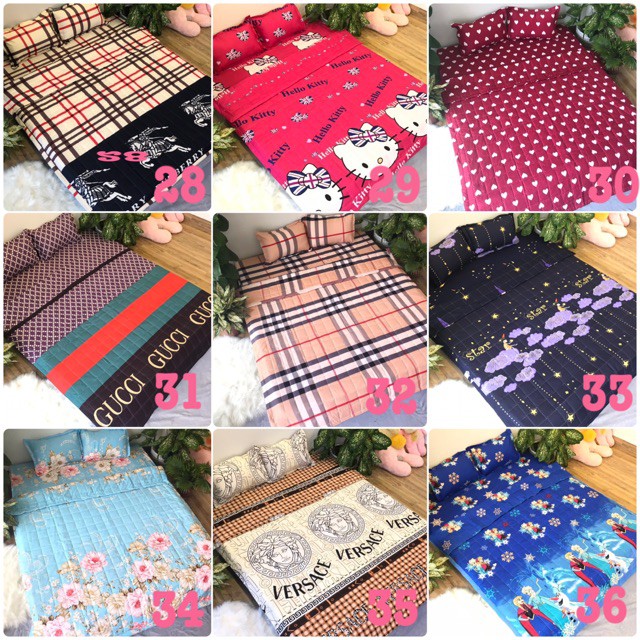 [HCM]Bộ ga gối Drap 1m2 Cotton Poly Vikona mã 04