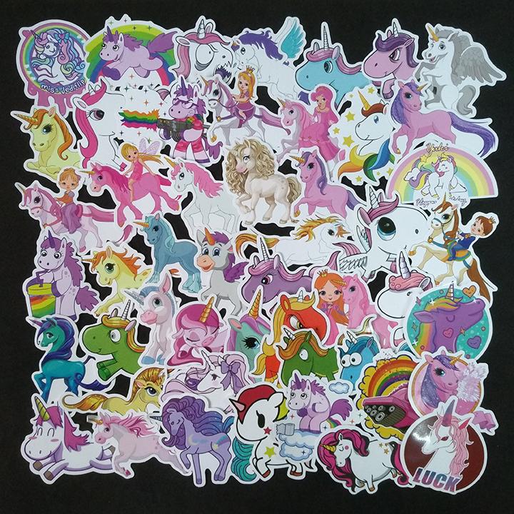 Bộ Sticker dán cao cấp chủ đề NGỰA 1 SỪNG - Dùng dán Xe, dán mũ bảo hiểm, dán Laptop...