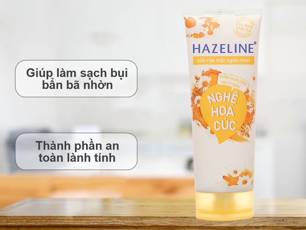 ( cập nhật mẫu mới 2023) Sữa rửa mặt Hazeline nghệ hoa cúc 100g
