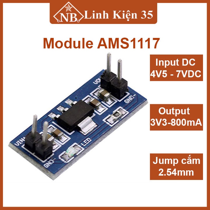 Module ams1117 3v3 input 4v5 - 7vdc điện áp ổn định, đa dụng