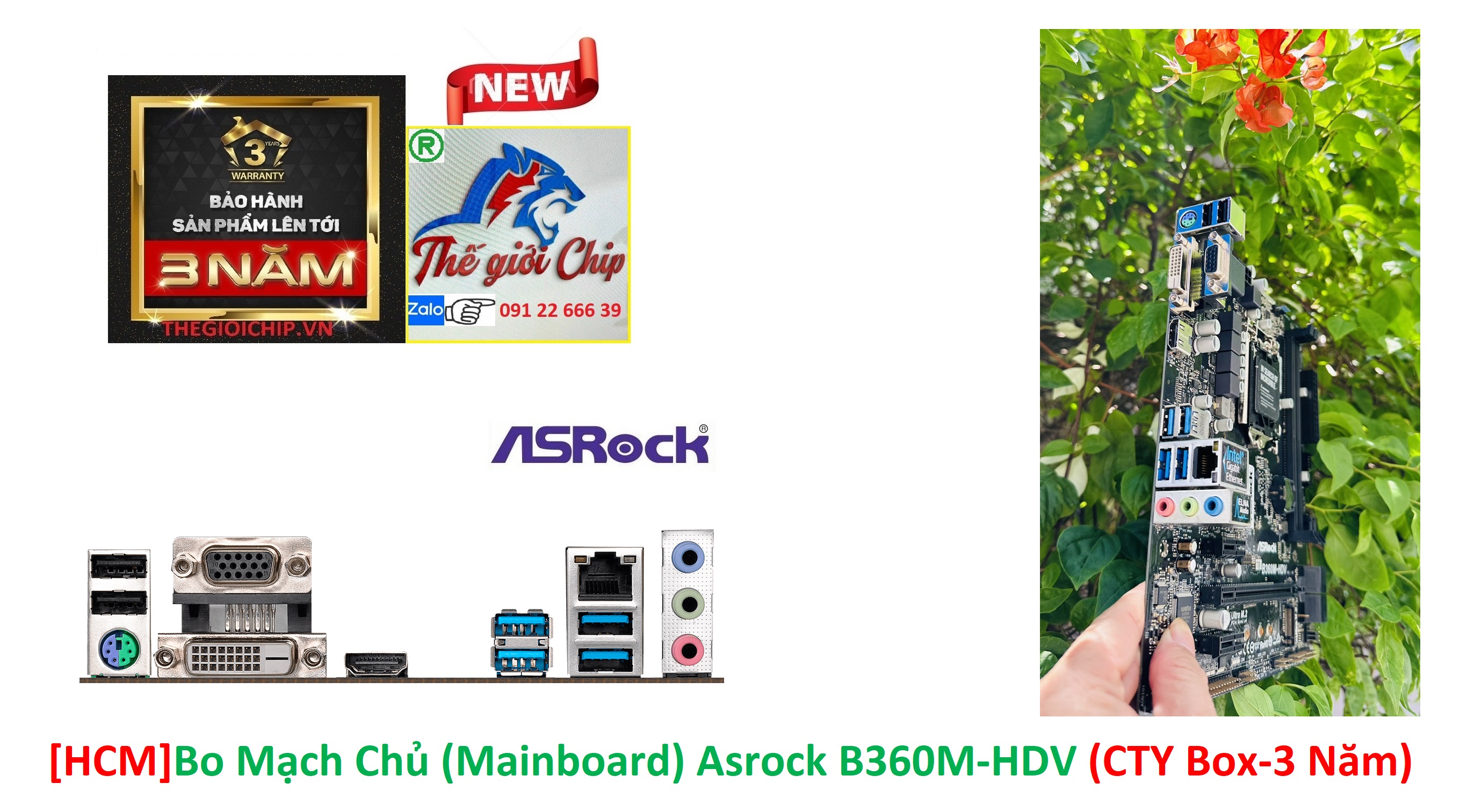 [HCM]Bo Mạch Chủ (Mainboard) Asrock B360M-HDV (CTY Box-3 Năm)