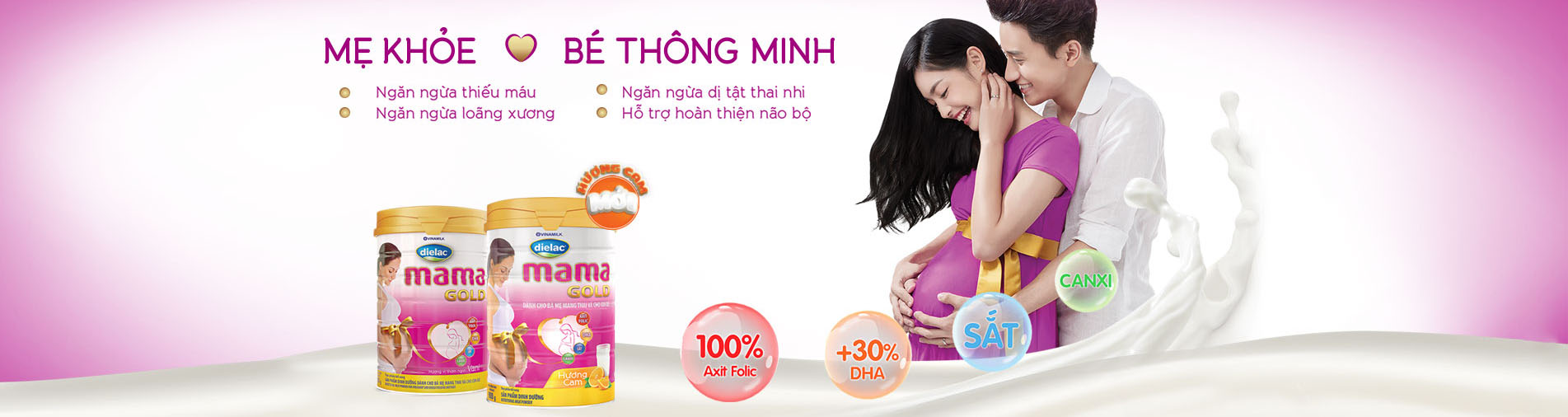 Sữa Bột Vinamilk Dielac Mama Gold Hương Vani Hộp 900g (Dinh dưỡng dành cho bà mẹ mang thai và cho con bú)