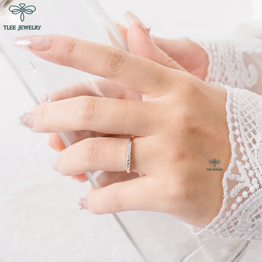 Nhẫn bạc nữ TLEE đính đá một hàng cao cấp TleeJewelry A0225