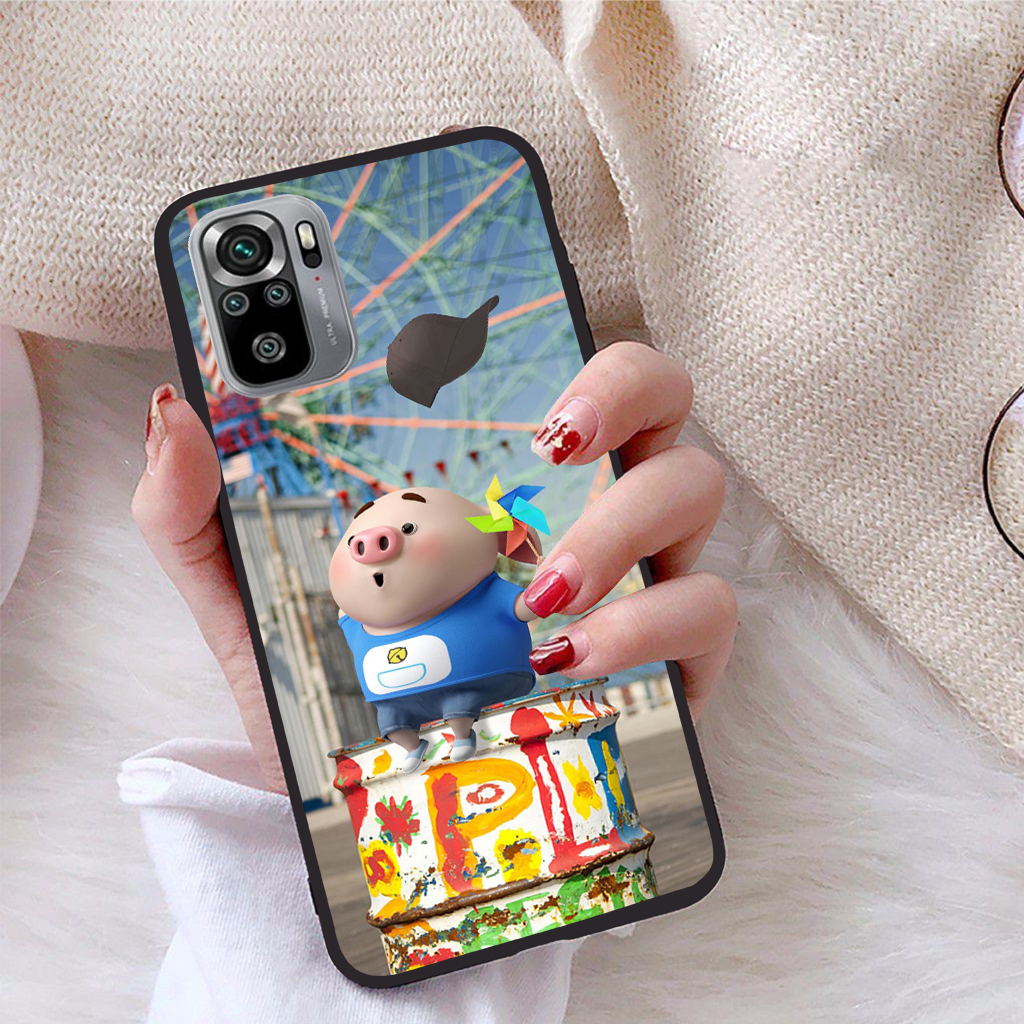 Ốp lưng Xiaomi Redmi Note 10S viền dẻo TPU BST Pig Cute