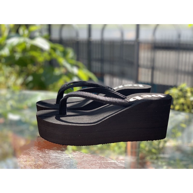 [HCM]Dép kẹp tông nữ xỏ ngón quai vải đế đúc cao 7cm - DL097