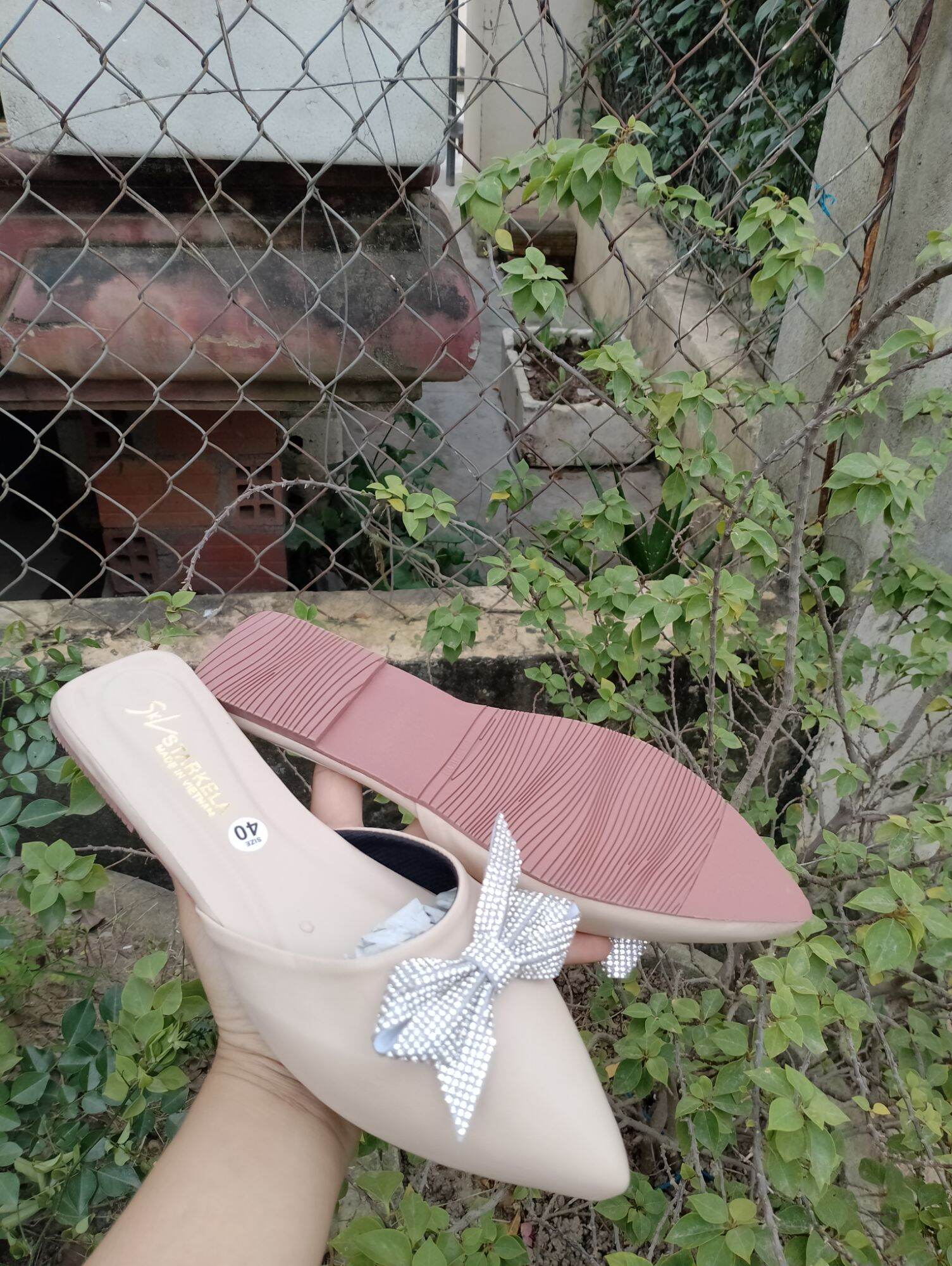 Giày dép sục nữ nơ cánh xoàn bigsize (ảnh thật)