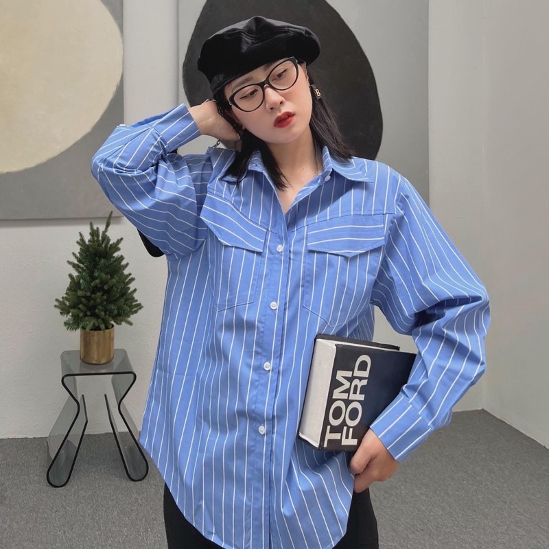 Áo sơ mi Nữ SATHY sọc cá tính ( STRIPEDV2 SHIRT)
