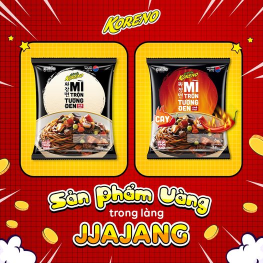 MÌ TRỘN TƯƠNG ĐEN CAY KORENO SET 5 GÓI