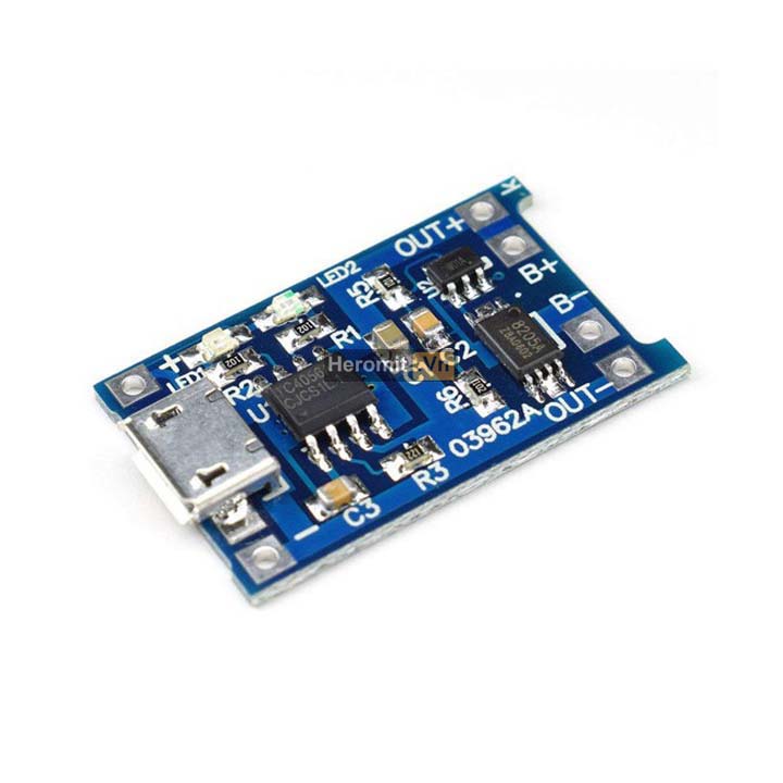 Mạch sạc pin Lithium TP4056 Có Bảo Vệ