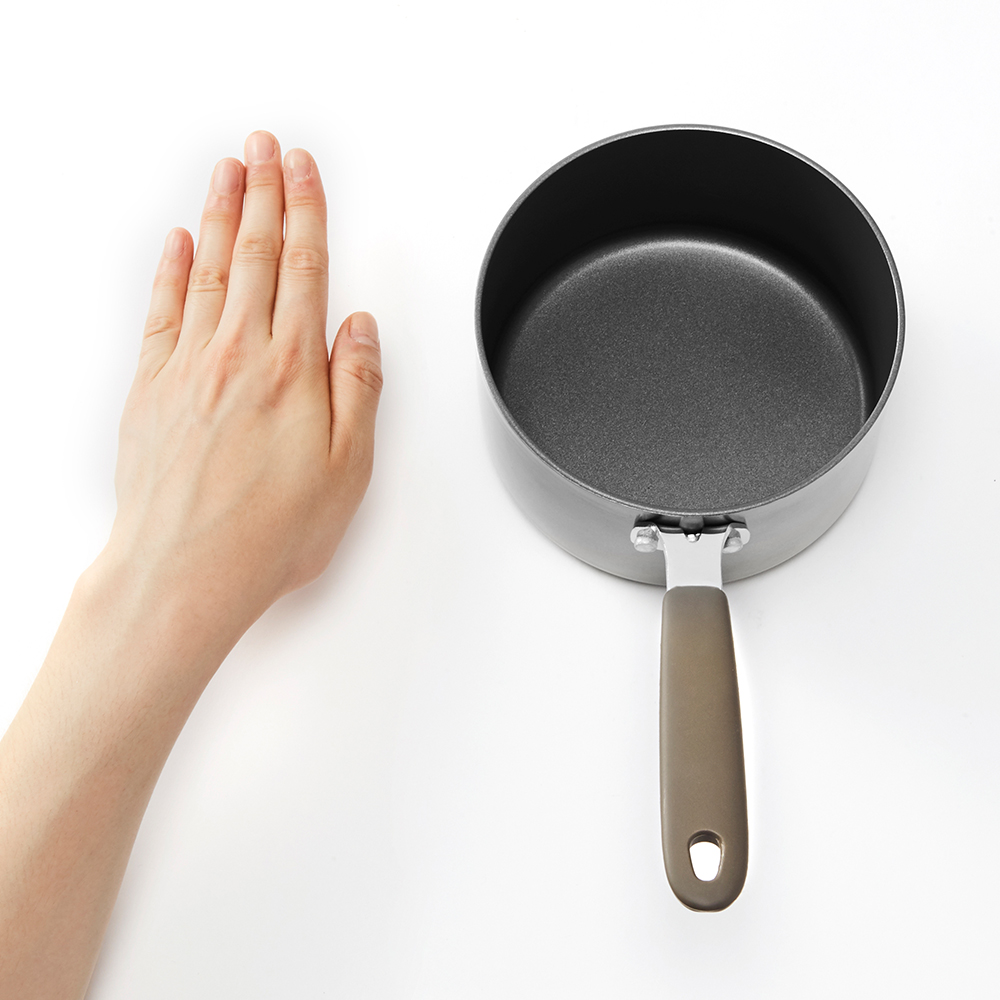 Nồi sâu lòng chống dính Lock&Lock Handycook 14cm LHD1141 - 1 tay cầm dài - Có kèm nắp - Màu xám