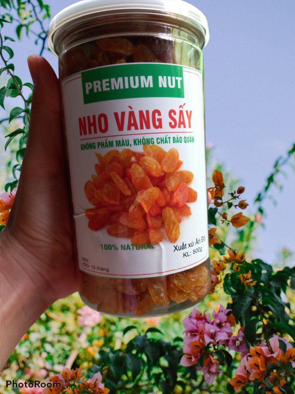 500gram nho vàng Ấn Độ không đường