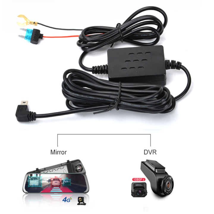 Direct plug mini USB dash camera power cord 5V 3A battery charger-direct power cord