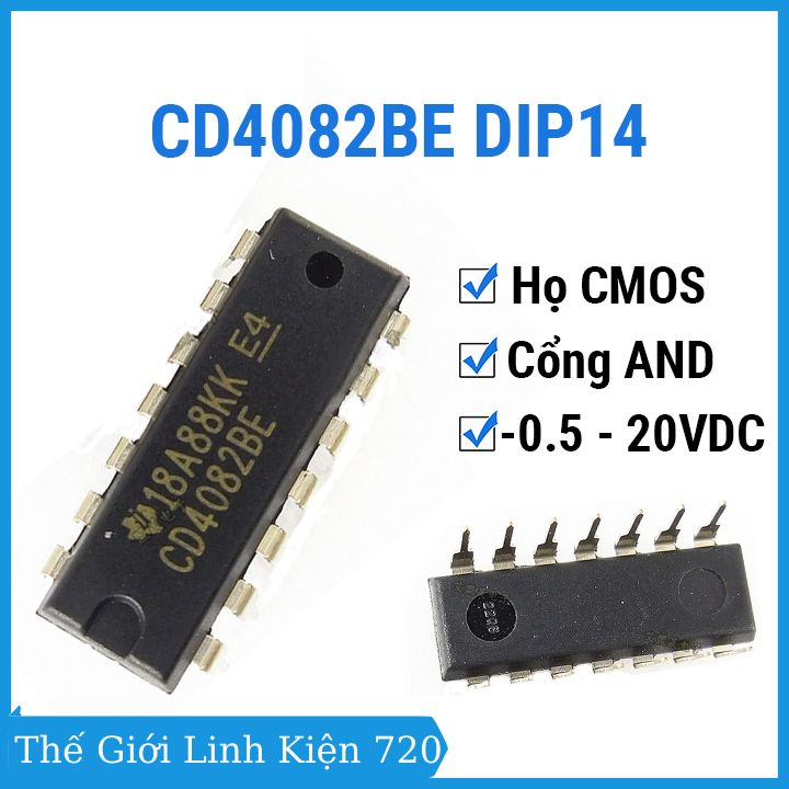 Cd4082 dip14 - ic cổng and 4 đầu vào kép
