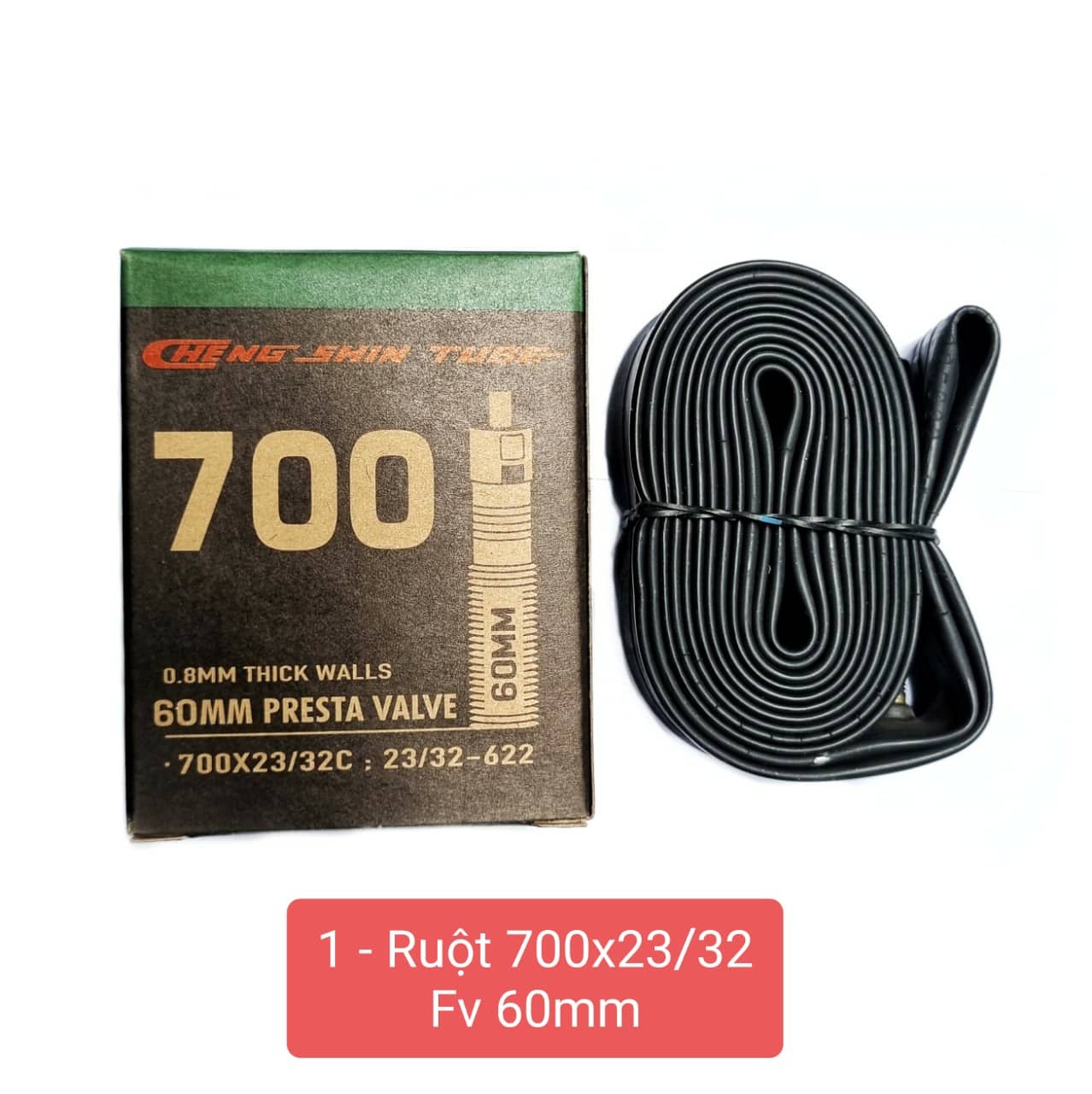 Bicycle inner tube 700c - tube cheng tube 700x23-32c 60.80mm - bicycle valve