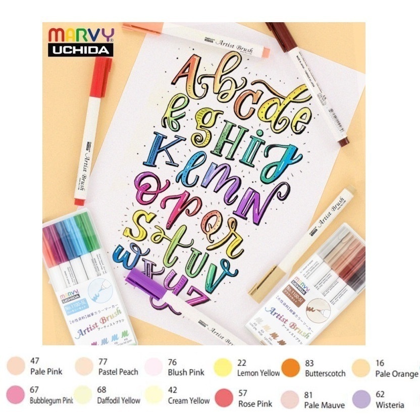 Bút cọ mầu Marvy Artist Brush ( Pastel serries bán lẻ)