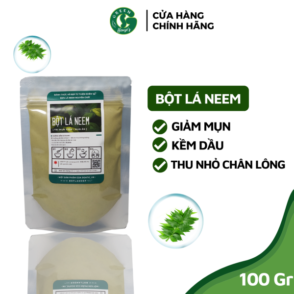 Bột lá neem nguyên chất Organic 100GR - Bột handmade - B2.003 cao cấp