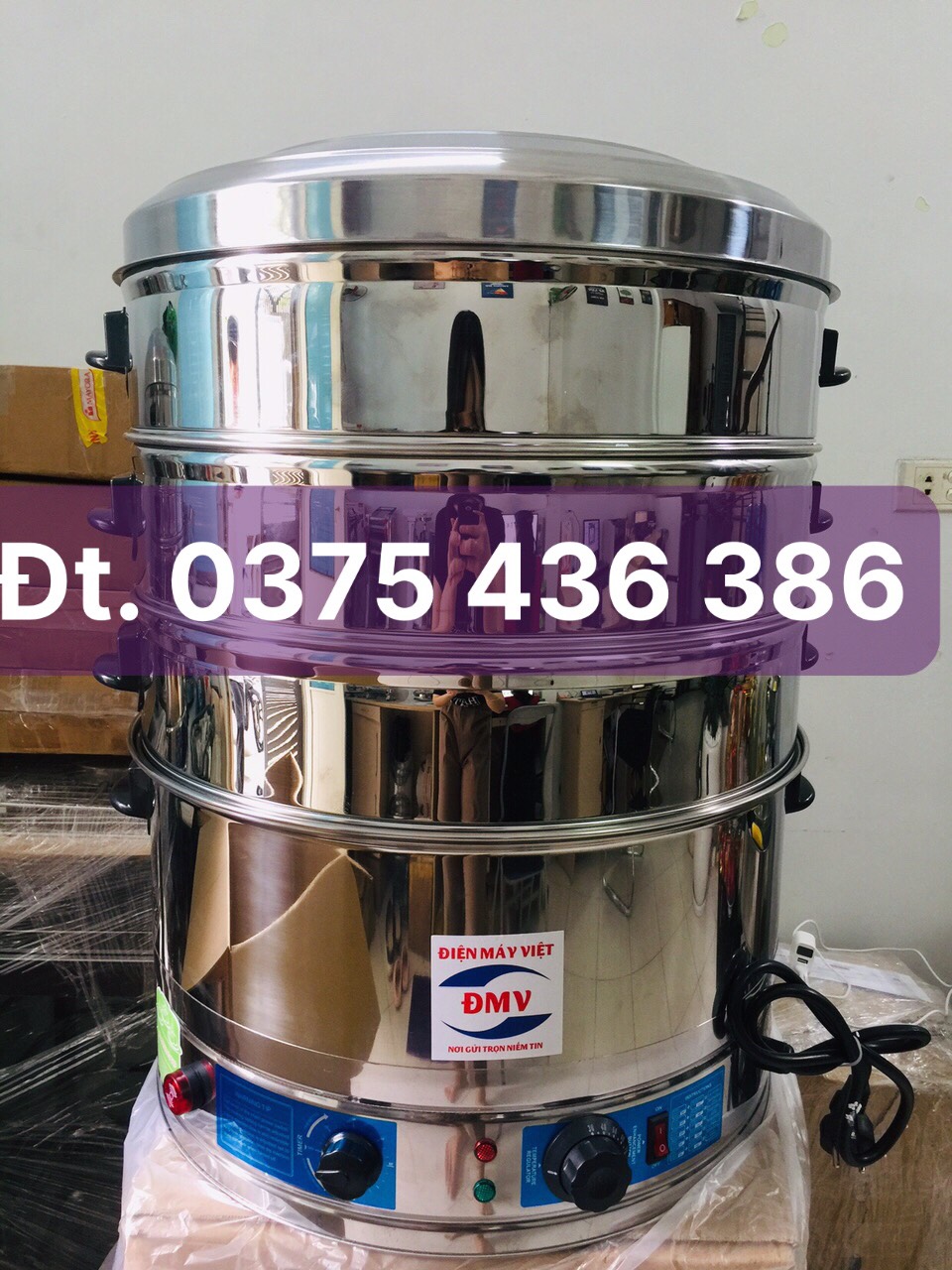 Nồi hấp bánh flan, bánh bao chạy bằng điện inox 1 tầng, 2 tầng, 3 tầng
