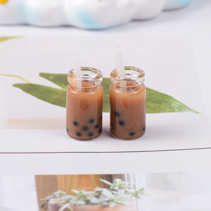 Combo 2 Charm Slime Squishy Trà sữa trân châu đen