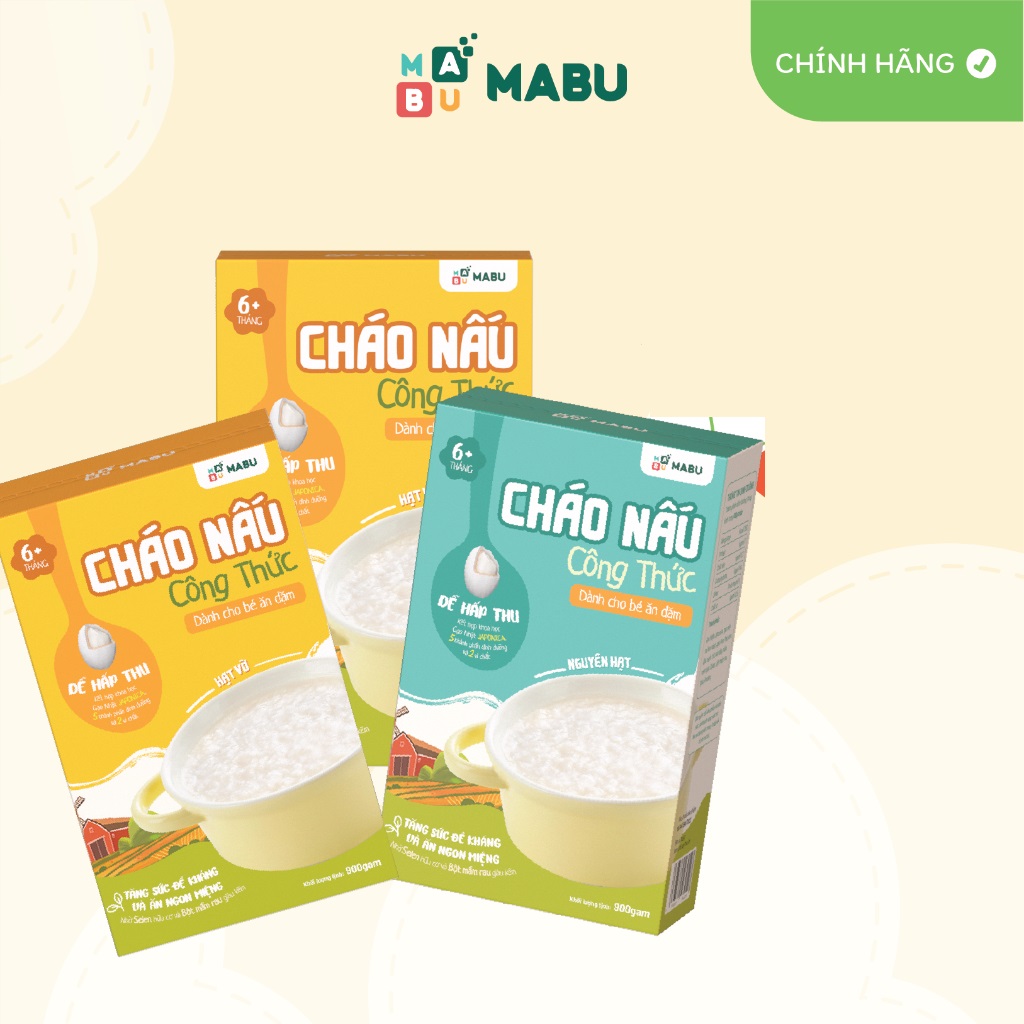Cháo nấu ăn Dặm Bột ăn Dặm Mabu (400g 900g) (Mẫu mới HSD 2027)