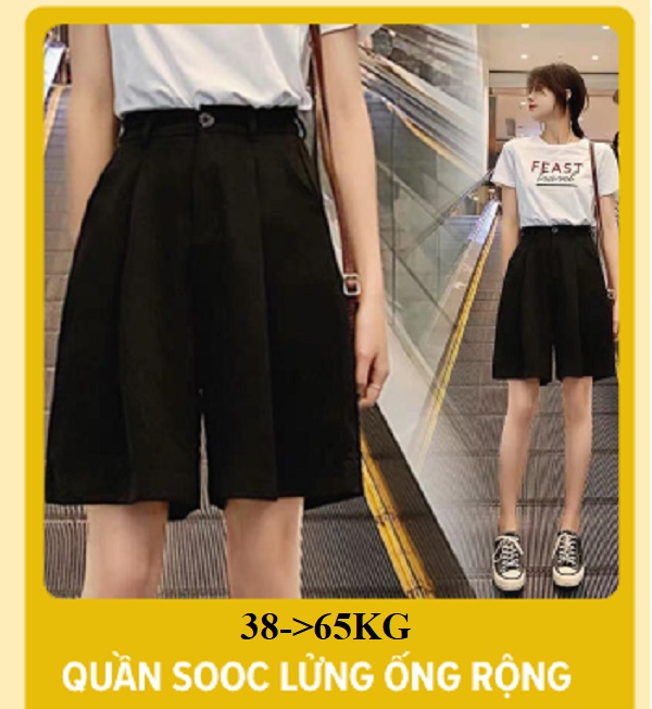 DÁNG NGẮN, Quần Short Lửng Ống Rộng, Quần Sooc nữ, QUẦN Ống Rộng Nữ CULOTTES, Vải Tuyết Mưa, có Big Size 64KG.