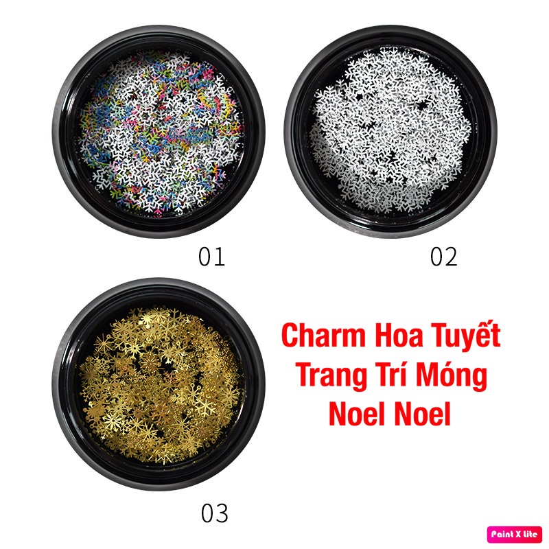 Charm Hoa Tuyết Trang Trí Móng Noel Siêu Đẹp