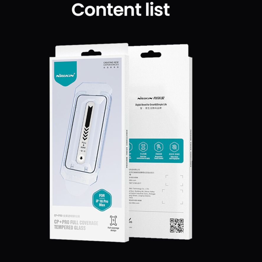 Kính cường lực trong suốt Nillkin CP+PRO Full màn hình cho iPhone 16 16 Plus 16 Pro 16 Pro Max 15 14 13 12