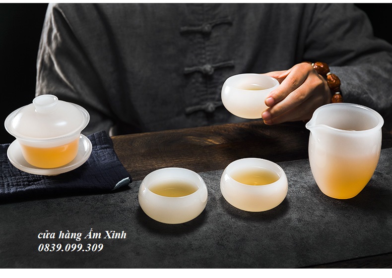 Chén Khải Sứ Ngọc Cảnh Đức Trấn Thấu Quang Cao Cấp