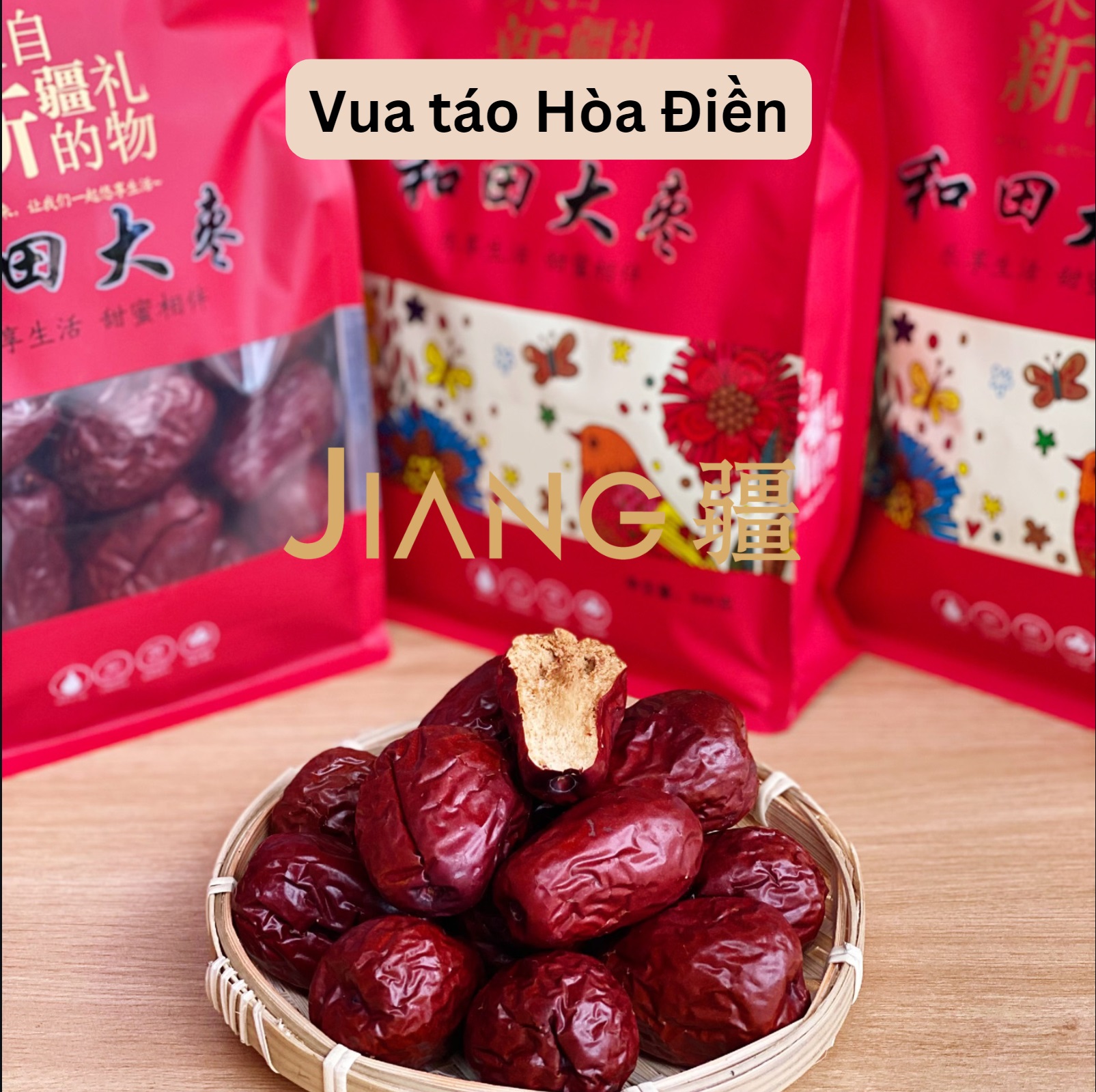Vua táo Hòa Điền Tân Cương size trứng gà, vỏ mỏng, thịt mềm dẻo, ngọt thanh thích hợp ăn vặt và hãm trà - Jiang Hà Nội