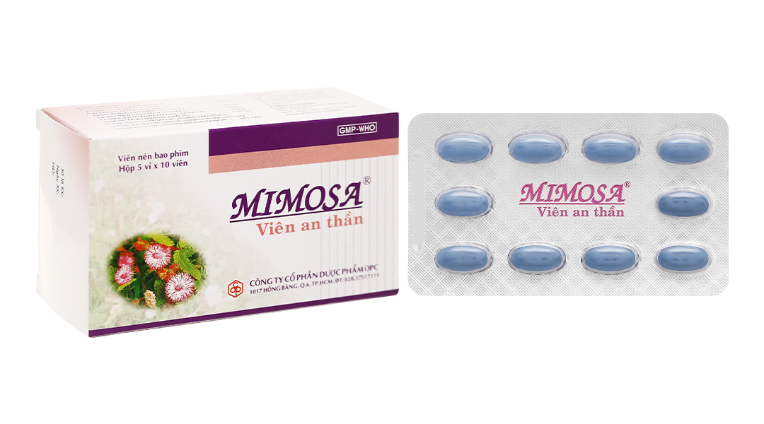 Mimosa Viên An Thần hỗ trợ trị mất ngủ, suy nhược (5 vỉ x 10 viên)