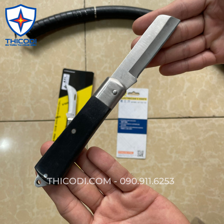 Dao gọt dây cáp điện cán gỗ lưỡi thẳng và cong