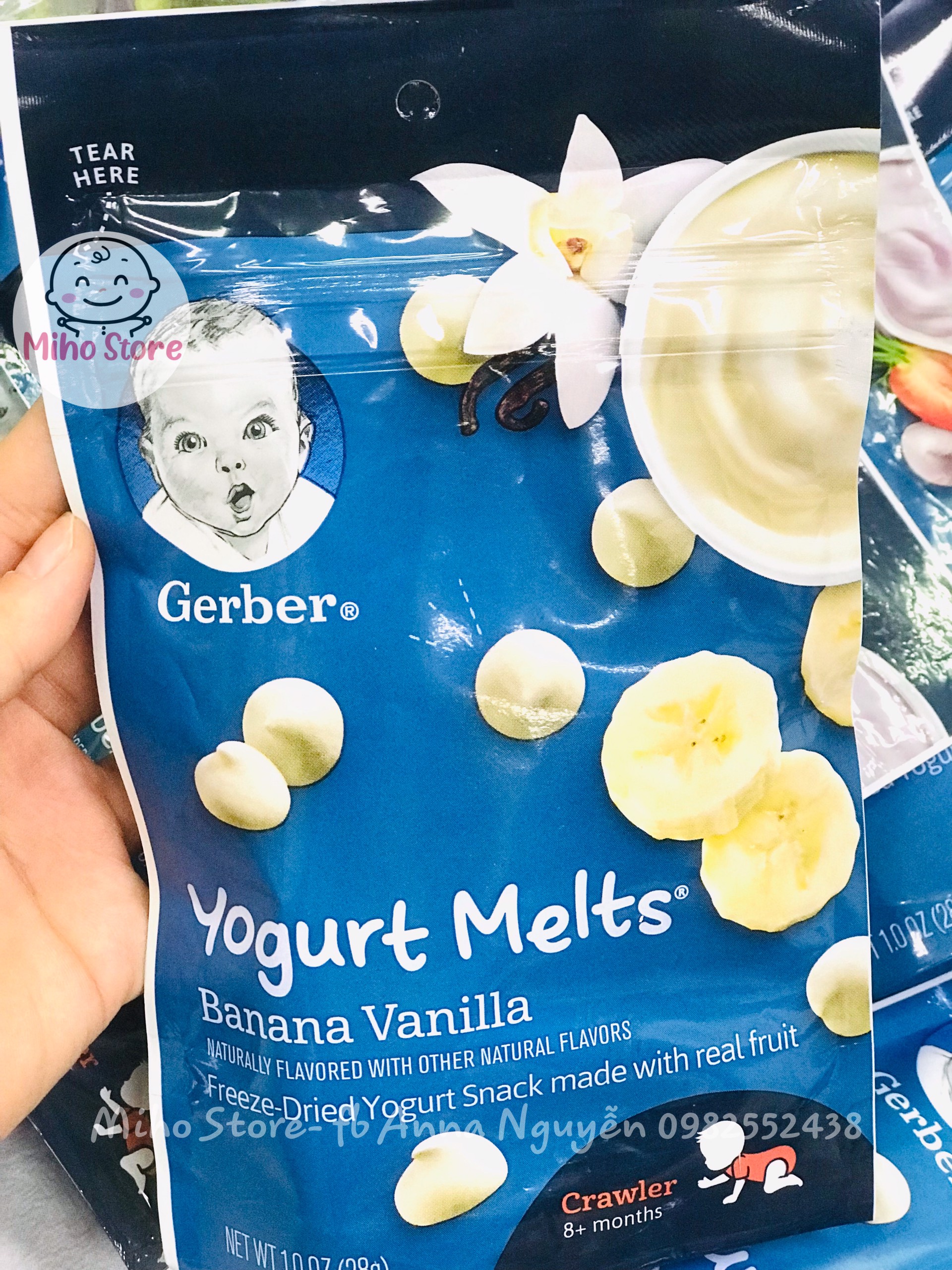 [Date mới] Sữa Chua Khô Gerber Cho Bé Ăn Dặm Mẫu Mới