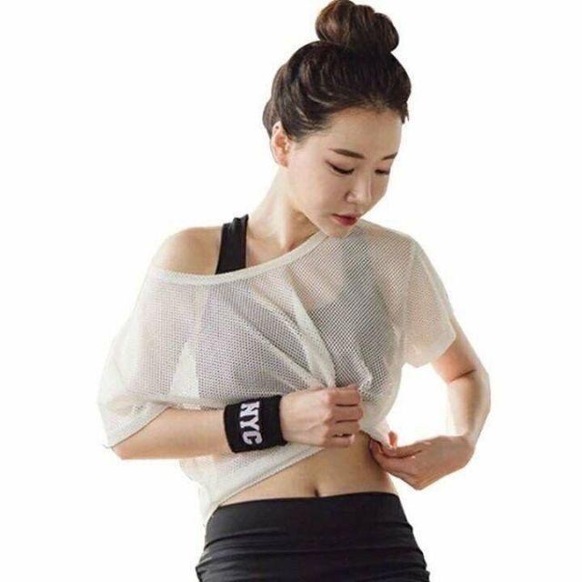 áo lưới tập gym yoga nữ