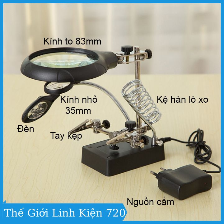 Double Desktop Magnifying Glass with Led Lighting Te-800