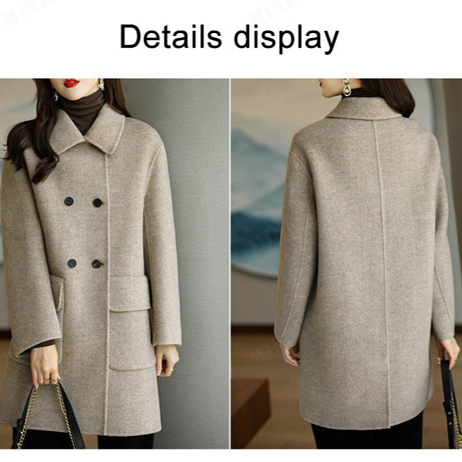 Women's High-end herringbone woolen coat