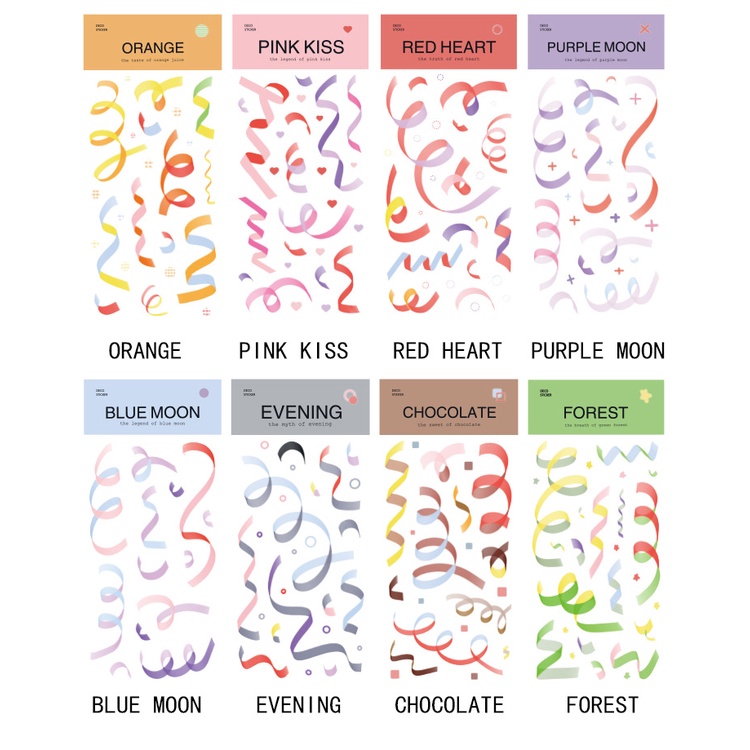 Sticker ruy băng trang trí scrapbook, sổ tay planner,.. [ 071 ]