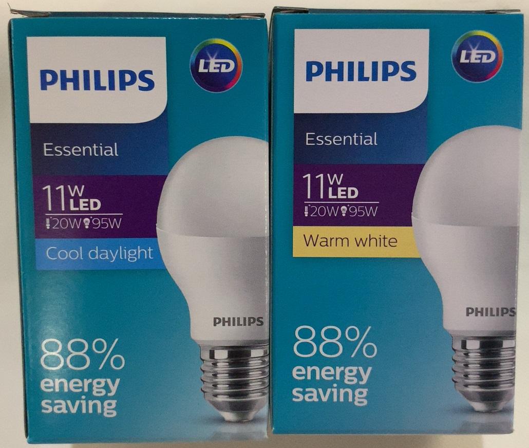 Bóng đèn Philips LED siêu sáng tiết kiệm điện Essential 11W E27 A60