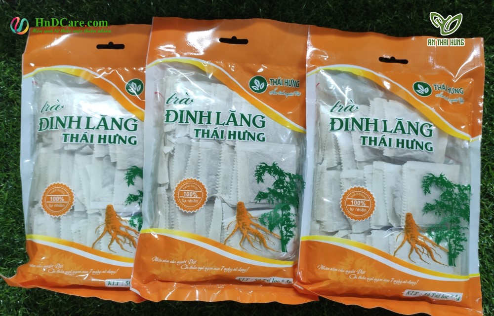 Trà Đinh Lăng Thái Hưng (bịch 50 túi lọc 5g, trà thảo mộc 100% thiên nhiên)