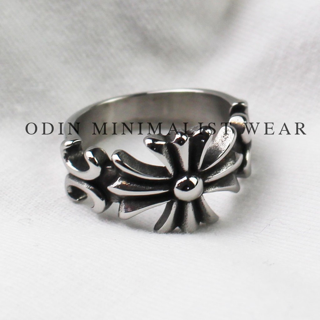 Nhẫn Chorme-heart Titanium đúc nguyên khối - KHÔNG GỈ - KHÔNG ĐEN - ODIN