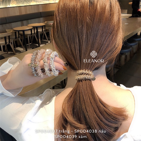 Dây buộc tóc nữ Eleanor Accessories dây cột tóc đính đá pha lê phụ kiện tóc 4037