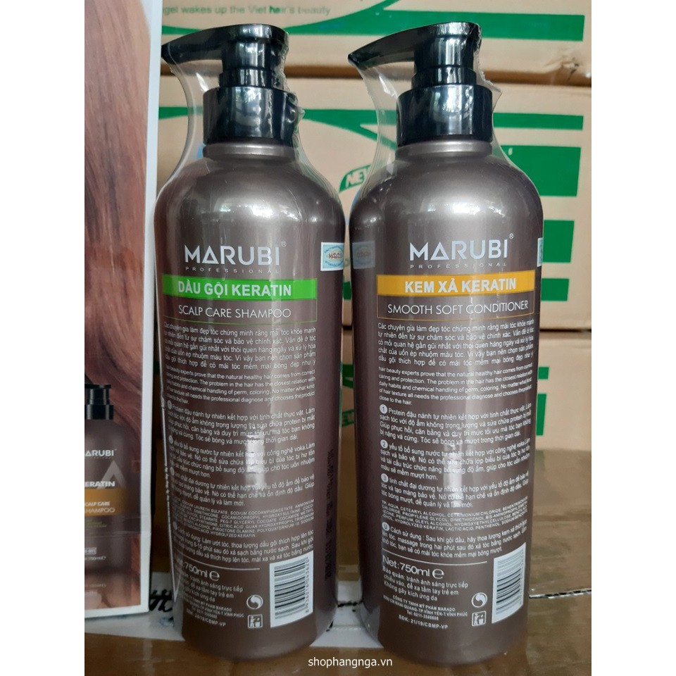 DẦU GỘI VÀ DẦU XẢ TÓC BÓNG MƯỢT KERATIN MARUBI