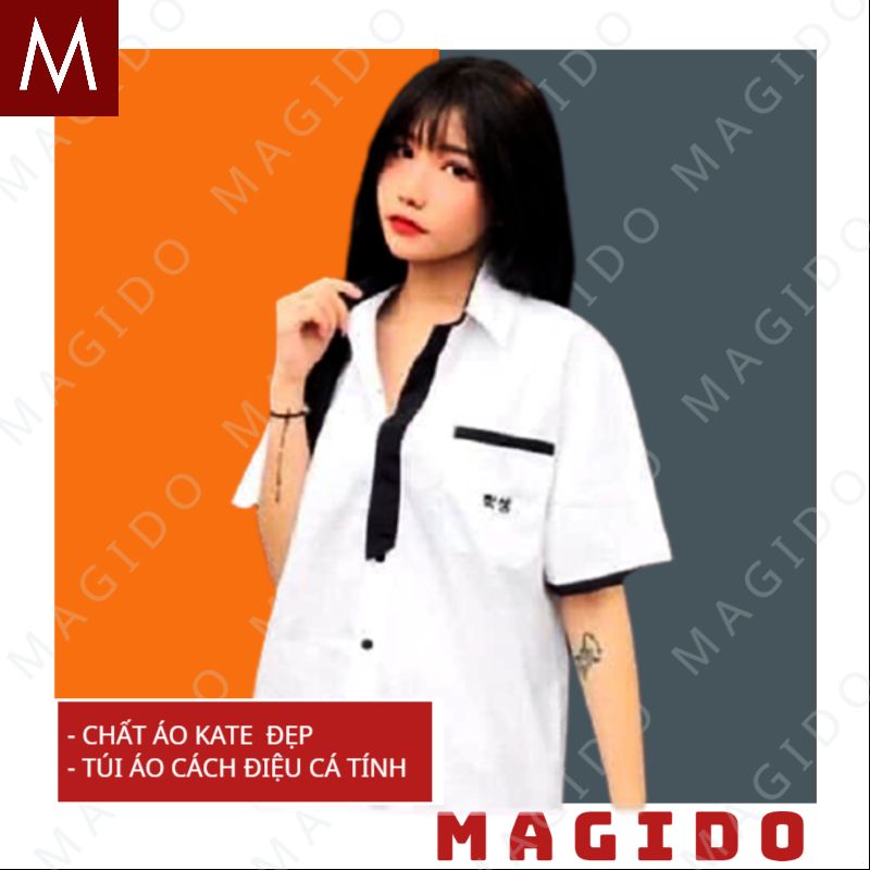 Áo sơ mi nữ 💚ao kieu nu -áo kiểu -ao so mi kieu nữ -áo kiểu nữ đẹp hot hiện nay -áo sơ mi nữ kiểu đẹp -áo kiểu nữ -áo kiểu nữ đẹp in chữ hàn quốc -ao kieu nu dep, chất voan - gian hàng chính hãng magido-