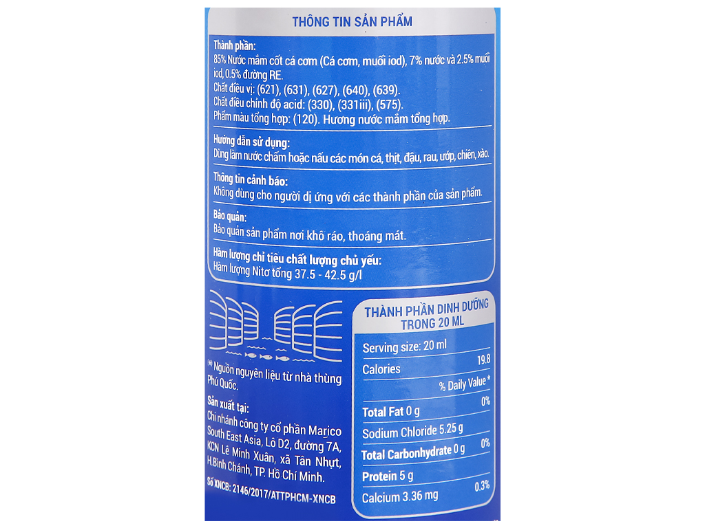 [Hộp Quà Tết] Nước Mắm Cá Cơm Thuận Phát Loại 40 Độ Đạm 620ml  (2 Chai Tặng 1 Chai Nhỏ 250ml)