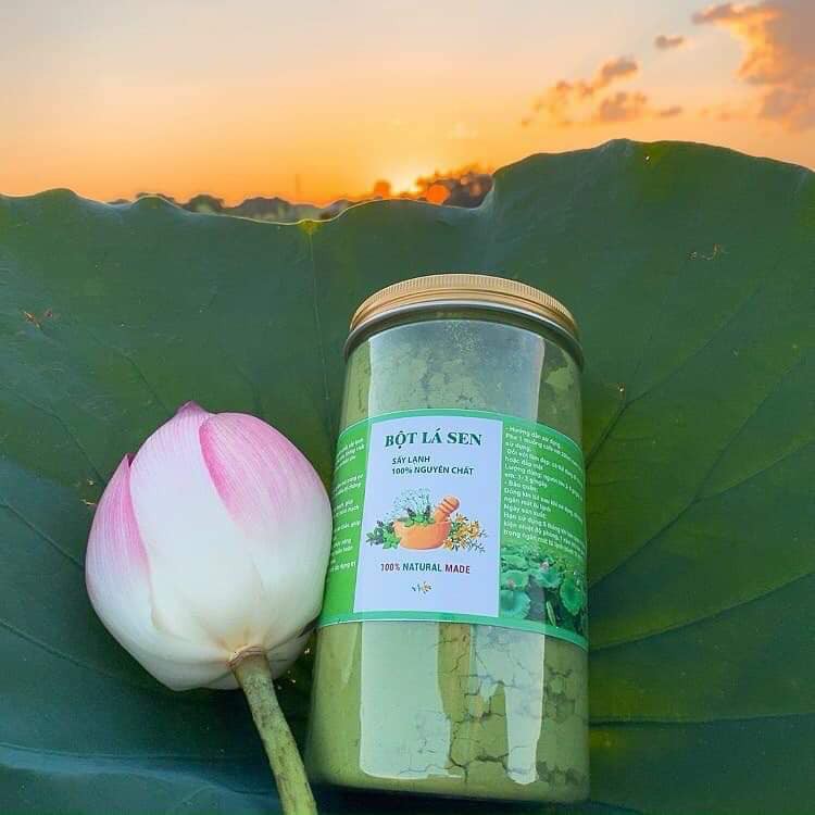 Bột lá sen nguyên chất 100% Sấy lạnh 500g