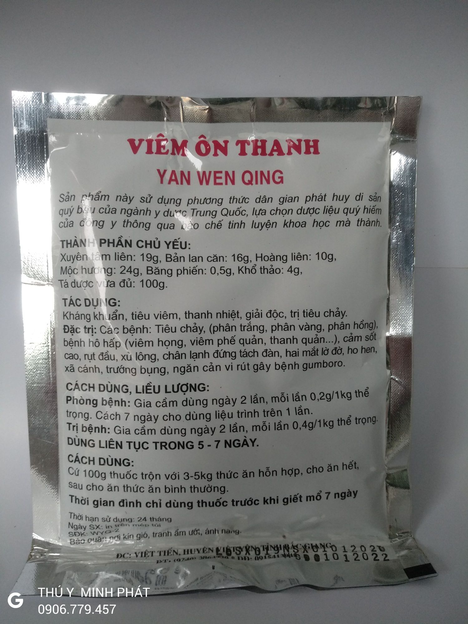 Viêm ôn thanh dạng bột gói 100g