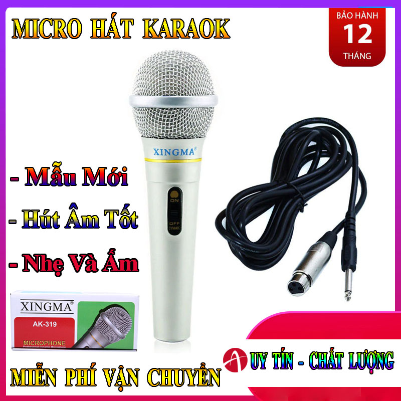 Míc Hát Karaoke Nhẹ Và Ấm Micro Xingma Ak-319  Ka Ra O Ke  Chuyên Nghiệp Có Dây Cầm Tay Karaoke Studio Thu Âm Cho Hệ Thống Hát Bên Khuếch Đại Ktv Phòng Hát Hay Gia Đình.